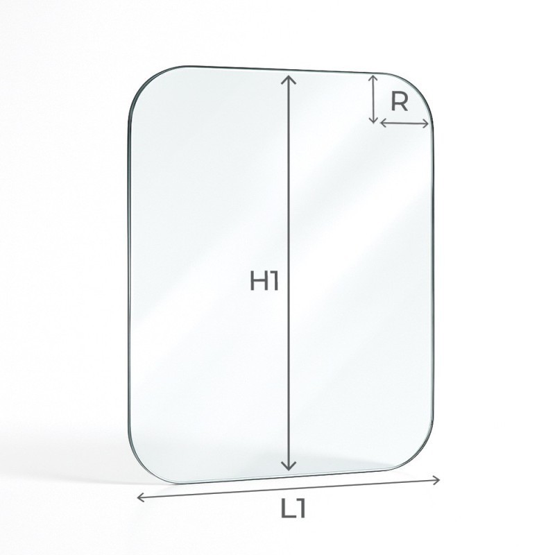 Vitre Jotul F105 - Verre 4 angles arrondis pour insert