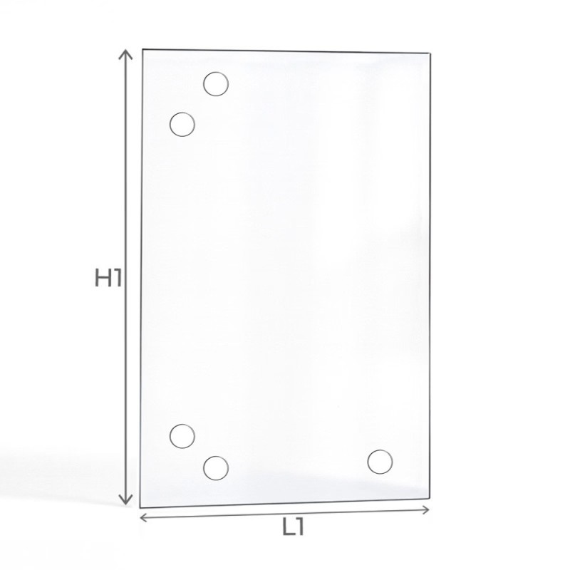 Vitre Philippe FOYER 1000 (avec perçage) - Verre rectangle percé pour insert - mesure