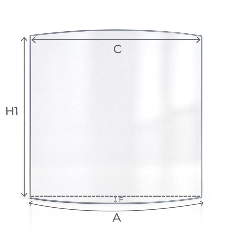Vitre Romotop MENDOLO - Verre Courbe pour poêle à bois